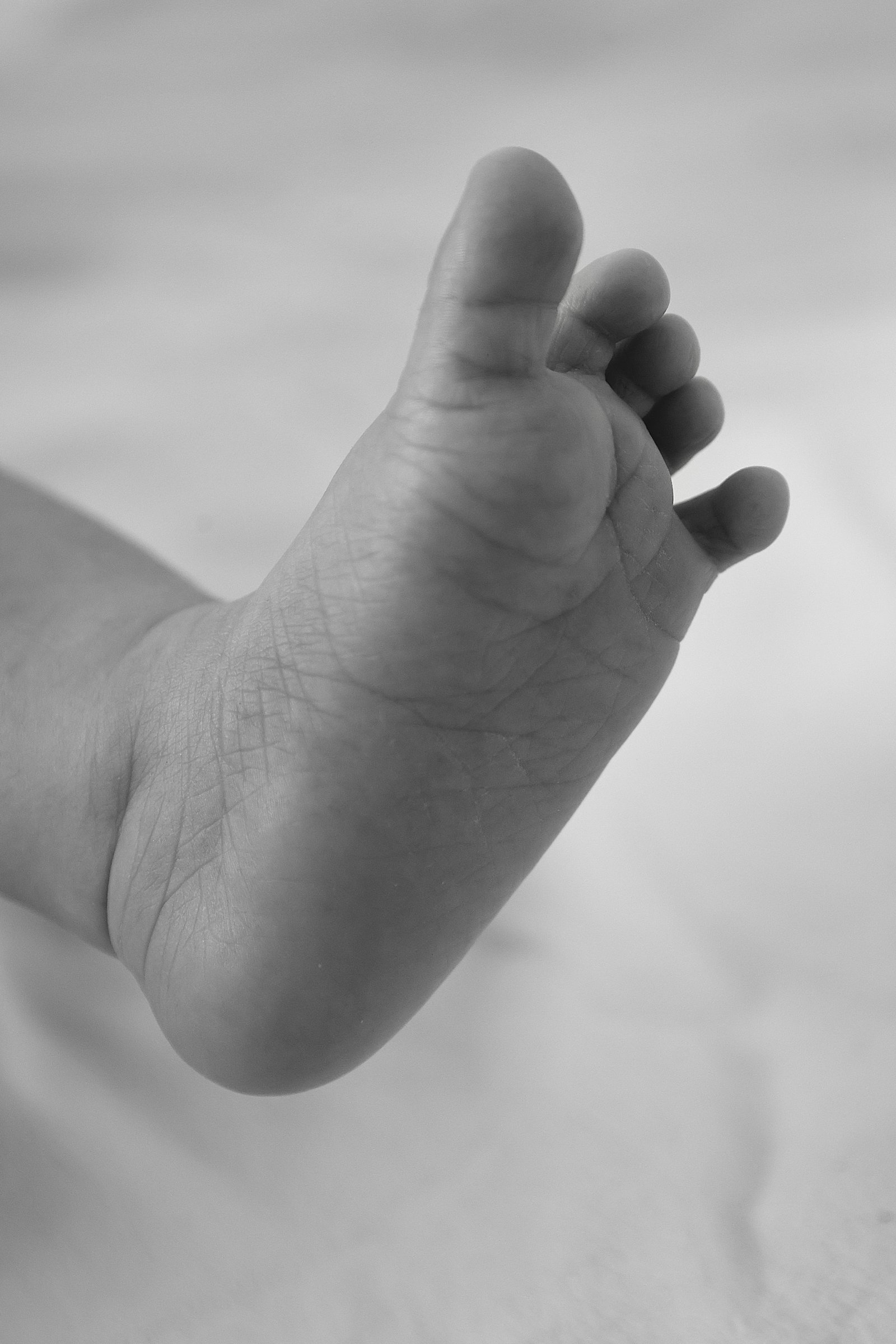 un zoom sur le pied d'un nourrisson